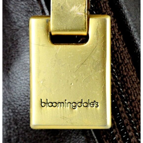 Bloomingdale's BROWN GENUINE LEATHER FLAP BACKPACK SHOULDER BAG HANDBAG PURSE - Picture 5 of 15